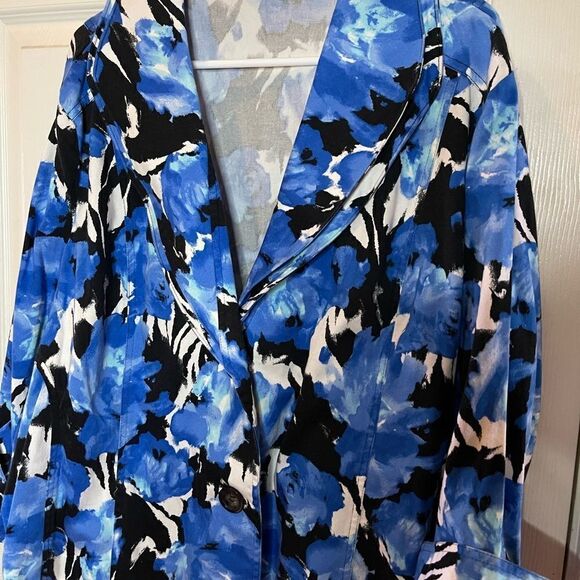 Toni Morgan multi water color half sleeve blazer double collar size 3X - Picture 7 of 11
